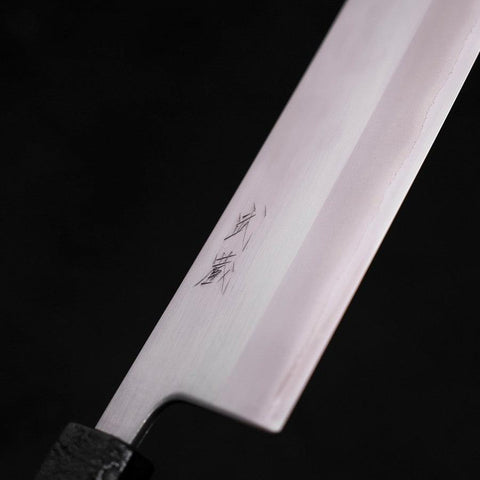 Nakiri White Steel #1 Polished Black Ishime Urushi Handle 165mm-[Musashi]-[Japanese-Kitchen-Knives]