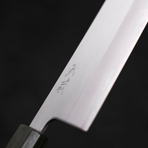 Nakiri White Steel #1 Stainless Clad Polished Green Urushi Handle 165mm-[Musashi]-[Japanese-Kitchen-Knives]