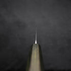 Nakiri White Steel #1 Stainless Clad Polished Green Urushi Handle 165mm-[Musashi]-[Japanese-Kitchen-Knives]