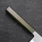 Nakiri White Steel #1 Stainless Clad Polished Green Urushi Handle 165mm-[Musashi]-[Japanese-Kitchen-Knives]