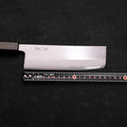 Nakiri White Steel #1 Stainless Clad Polished Green Urushi Handle 165mm-[Musashi]-[Japanese-Kitchen-Knives]