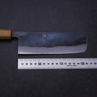 Nakiri White Steel #2 Kurouchi Damascus Yaki Urushi Handle 165mm-[Musashi]-[Japanese-Kitchen-Knives]