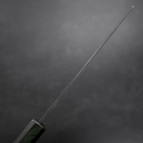 Nakiri White Steel #2 Kurouchi Green Urushi Handle 165mm-[Musashi]-[Japanese-Kitchen-Knives]