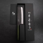 Nakiri White Steel #2 Kurouchi Green Urushi Handle 165mm-[Musashi]-[Japanese-Kitchen-Knives]