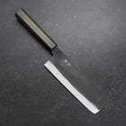 Nakiri White Steel #2 Kurouchi Green Urushi Handle 165mm-[Musashi]-[Japanese-Kitchen-Knives]