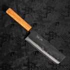 Nakiri White Steel #2 Kurouchi Oak Handle 165mm-[Musashi]-[Japanese-Kitchen-Knives]