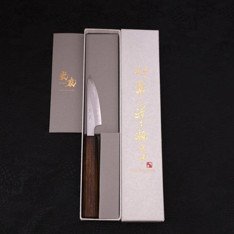 Paring White Steel #1 Polished Sumi Urushi Handle 80mm-[Musashi]-[Japanese-Kitchen-Knives]