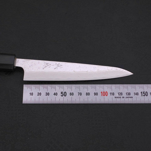 Petty AUS-10 Nashiji Damascus Buffalo Magnolia Handle 135mm-[Musashi]-[Japanese-Kitchen-Knives]