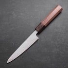 Petty AUS-10 Polished Nashiji Damascus Walnut Handle 135mm (5.3”)-[Musashi]-[Japanese-Kitchen-Knives]