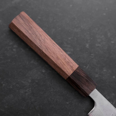 Petty AUS-10 Polished Nashiji Damascus Walnut Handle 135mm-[Musashi]-[Japanese-Kitchen-Knives]