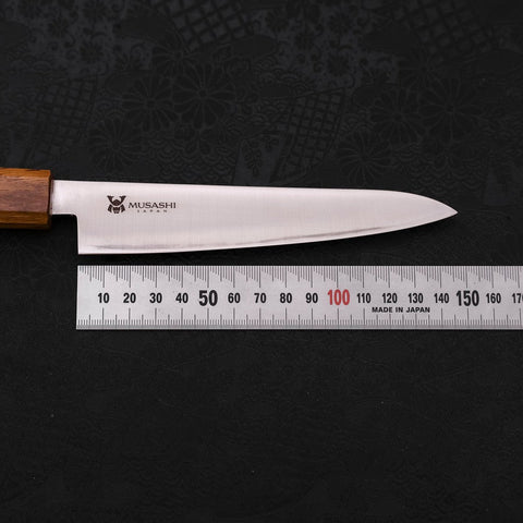 Petty AUS-10 Polished Oak Handle 150mm-[Musashi]-[Japanese-Kitchen-Knives]