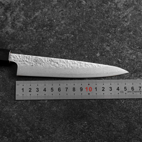 Petty AUS-10 Tsuchime Damascus Walnut Handle 150mm (5.9”)-[Musashi]-[Japanese-Kitchen-Knives]
