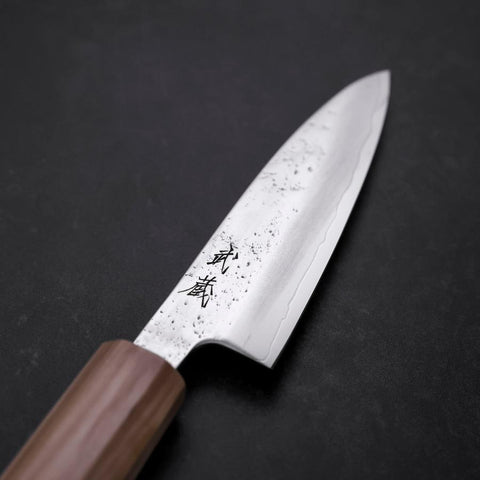 Petty AUS-8 Nashiji Olive Handle 90mm-[Musashi]-[Japanese-Kitchen-Knives]