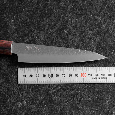 Petty AUS-8 Tsuchime Mahogany Handle 135mm-[Musashi]-[Japanese-Kitchen-Knives]