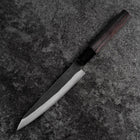 Petty Blue Steel #1 Stainless Clad Kurouchi Buffalo Ebony Handle 150mm-[Musashi]-[Japanese-Kitchen-Knives]
