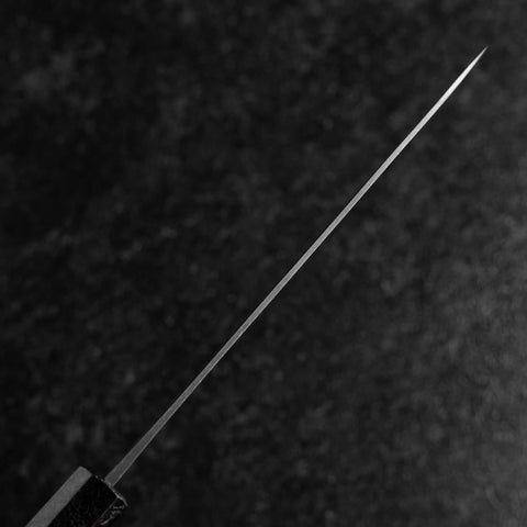Petty Blue Steel #1 Stainless Clad Polished Black Urushi Handle 150mm-[Musashi]-[Japanese-Kitchen-Knives]