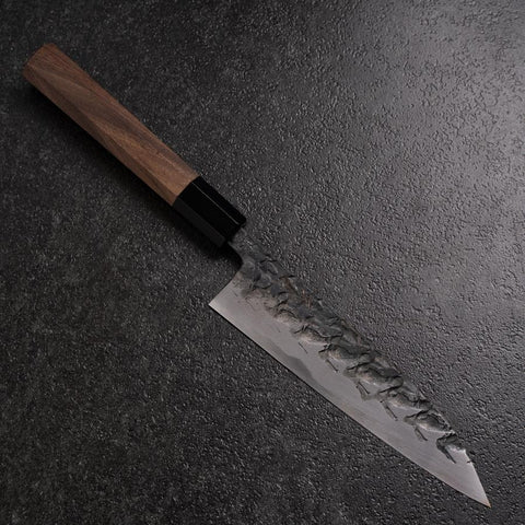 Petty Blue Steel #1 Tsuchime Buffalo Walnut Handle 150mm (5.9”)-[Musashi]-[Japanese-Kitchen-Knives]