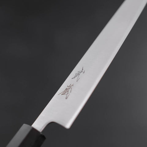 Petty Blue Super Polished Ebony Handle 150mm (5.9”)-[Musashi]-[Japanese-Kitchen-Knives]
