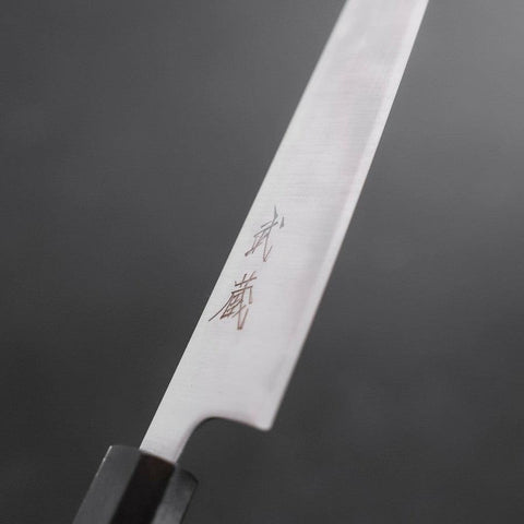 Petty Blue Super Polished Ebony Handle 150mm-[Musashi]-[Japanese-Kitchen-Knives]