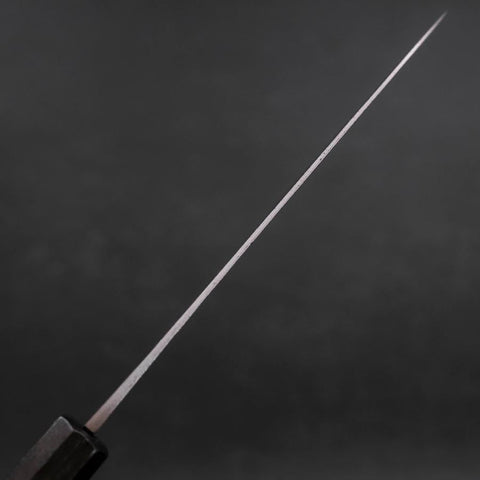 Petty Blue Steel #1 Stainless Clad Kurouchi Black Purple Urushi Handle 150mm-[Musashi]-[Japanese-Kitchen-Knives]