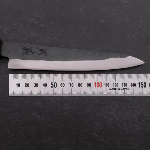 Petty Blue Steel #1 Stainless Clad Kurouchi Black Purple Urushi Handle 150mm-[Musashi]-[Japanese-Kitchen-Knives]