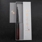 Petty Blue Steel #1 Stainless Clad Kurouchi Black Purple Urushi Handle 150mm-[Musashi]-[Japanese-Kitchen-Knives]