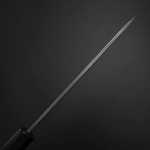 Petty Cobalt Stainless HRC62 Kurouchi Damascus Buffalo Ebony Handle 150mm (5.9”)-[Musashi]-[Japanese-Kitchen-Knives]