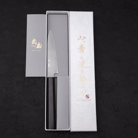 Petty HAP-40 Polished Buffalo Ebony Handle 120mm (4.7”)-[Musashi]-[Japanese-Kitchen-Knives]
