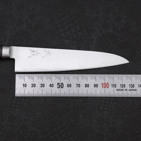 Petty Knife AUS-8 Polished Western Black Handle 120mm (4.7”)-[Musashi]-[Japanese-Kitchen-Knives]