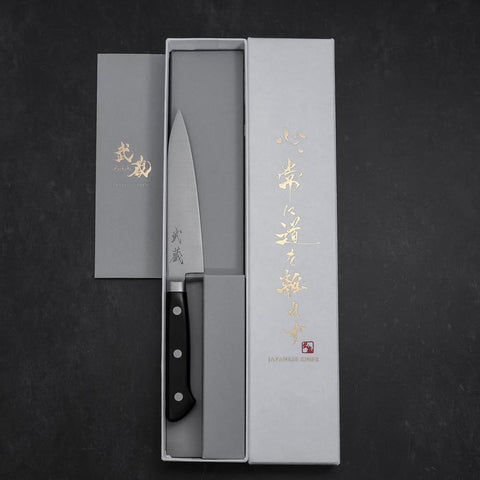 Petty Molybdenum Polished Western Black Handle 120mm-[Musashi]-[Japanese-Kitchen-Knives]