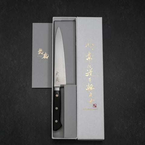 Petty Molybdenum Polished Western Black Handle 150mm-[Musashi]-[Japanese-Kitchen-Knives]