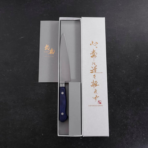Petty Molybdenum Polished Western Blue Handle 120mm-[Musashi]-[Japanese-Kitchen-Knives]