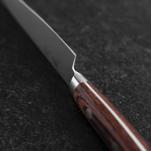 Petty Molybdenum Polished Western Mahogany Handle 120mm (4.7”)-[Musashi]-[Japanese-Kitchen-Knives]