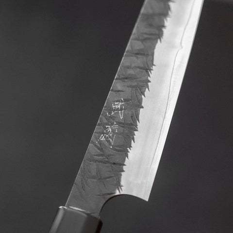 Petty SG-2 Kurouchi Tsuchime Buffalo Ebony Handle 150mm (5.9”)-[Musashi]-[Japanese-Kitchen-Knives]