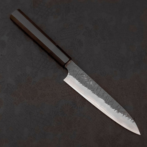 Petty SG-2 Kurouchi Tsuchime Buffalo Ebony Handle 150mm (5.9”)-[Musashi]-[Japanese-Kitchen-Knives]