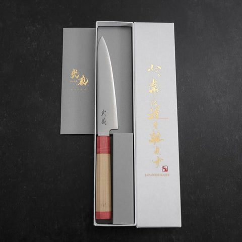 Petty SG-2 Polished Maple Red Handle 150mm-[Musashi]-[Japanese-Kitchen-Knives]