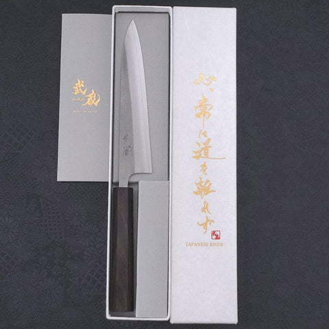 Petty SKD11 Nashiji Ebony Handle 150mm (5.9”)-[Musashi]-[Japanese-Kitchen-Knives]