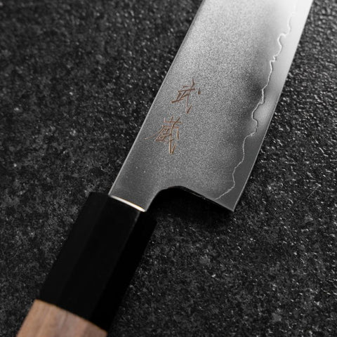 Petty SLD Mirror Buffalo Walnut Handle 130mm (5.1”)-[Musashi]-[Japanese-Kitchen-Knives]