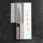 Petty SLD Mirror Buffalo Walnut Handle 130mm (5.1”)-[Musashi]-[Japanese-Kitchen-Knives]
