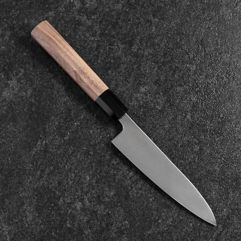 Petty SLD Mirror Buffalo Walnut Handle 130mm (5.1”)-[Musashi]-[Japanese-Kitchen-Knives]