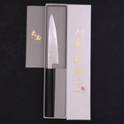 Petty SLD Wave Nickel Damascus Buffalo Ebony Handle 135mm-[Musashi]-[Japanese-Kitchen-Knives]