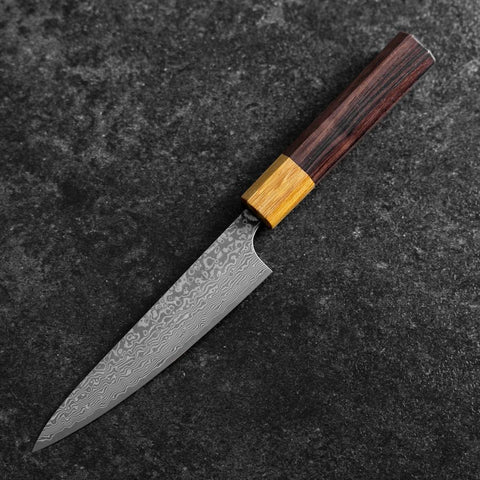 Petty SPG-Strix Damascus Shitan Handle 135mm (5.3”)-[Musashi]-[Japanese-Kitchen-Knives]