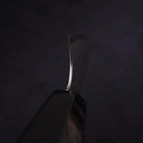 Petty Silver Steel #3 Damascus Buffalo Ebony Handle 150mm-[Musashi]-[Japanese-Kitchen-Knives]