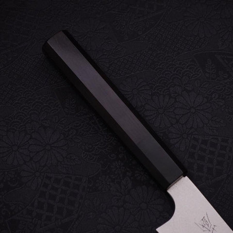 Petty Silver Steel #3 Damascus Buffalo Ebony Handle 150mm-[Musashi]-[Japanese-Kitchen-Knives]