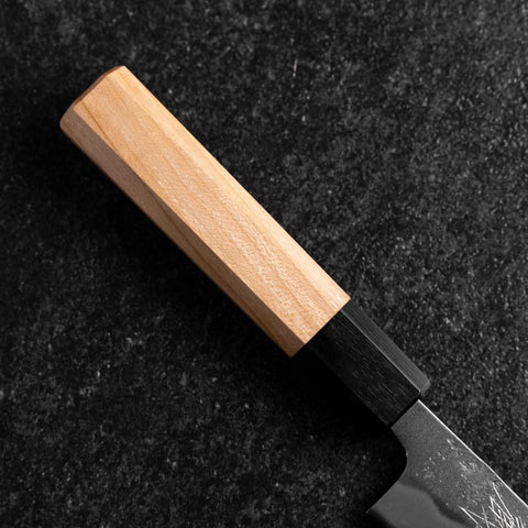 Petty Silver Steel #3 Nashiji Buffalo Cherry Handle 150mm (5.9”)-[Musashi]-[Japanese-Kitchen-Knives]