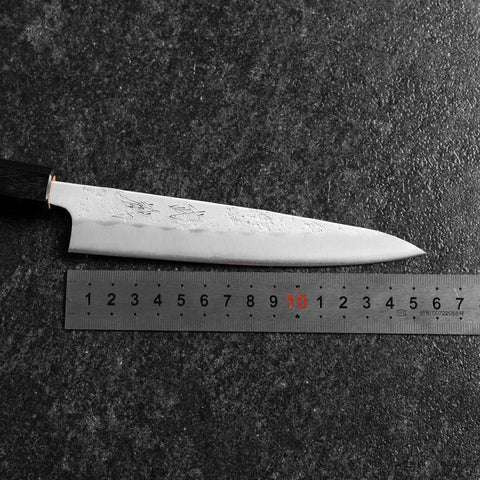 Petty Silver Steel #3 Nashiji Buffalo Cherry Handle 150mm (5.9”)-[Musashi]-[Japanese-Kitchen-Knives]