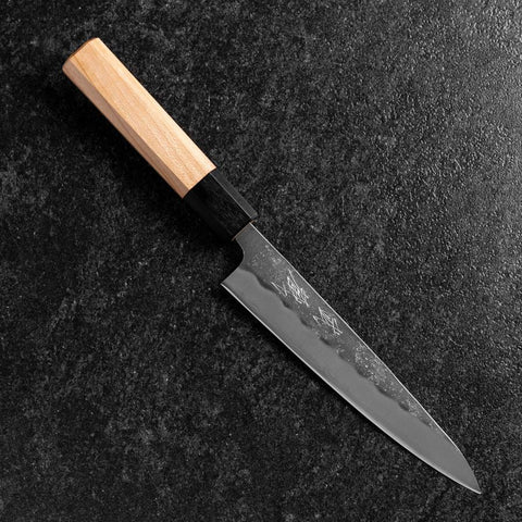 Petty Silver Steel #3 Nashiji Buffalo Cherry Handle 150mm (5.9”)-[Musashi]-[Japanese-Kitchen-Knives]