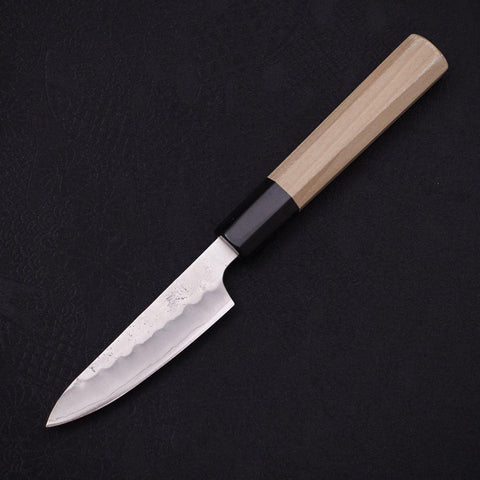 Petty Silver Steel #3 Nashiji Buffalo Magnolia Handle 80mm-[Musashi]-[Japanese-Kitchen-Knives]