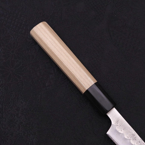 Petty Silver Steel #3 Nashiji Buffalo Magnolia Handle 80mm-[Musashi]-[Japanese-Kitchen-Knives]