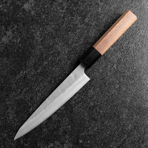 Petty Silver Steel #3 Nashiji Buffalo Walnut Handle 150mm (5.9”)-[Musashi]-[Japanese-Kitchen-Knives]